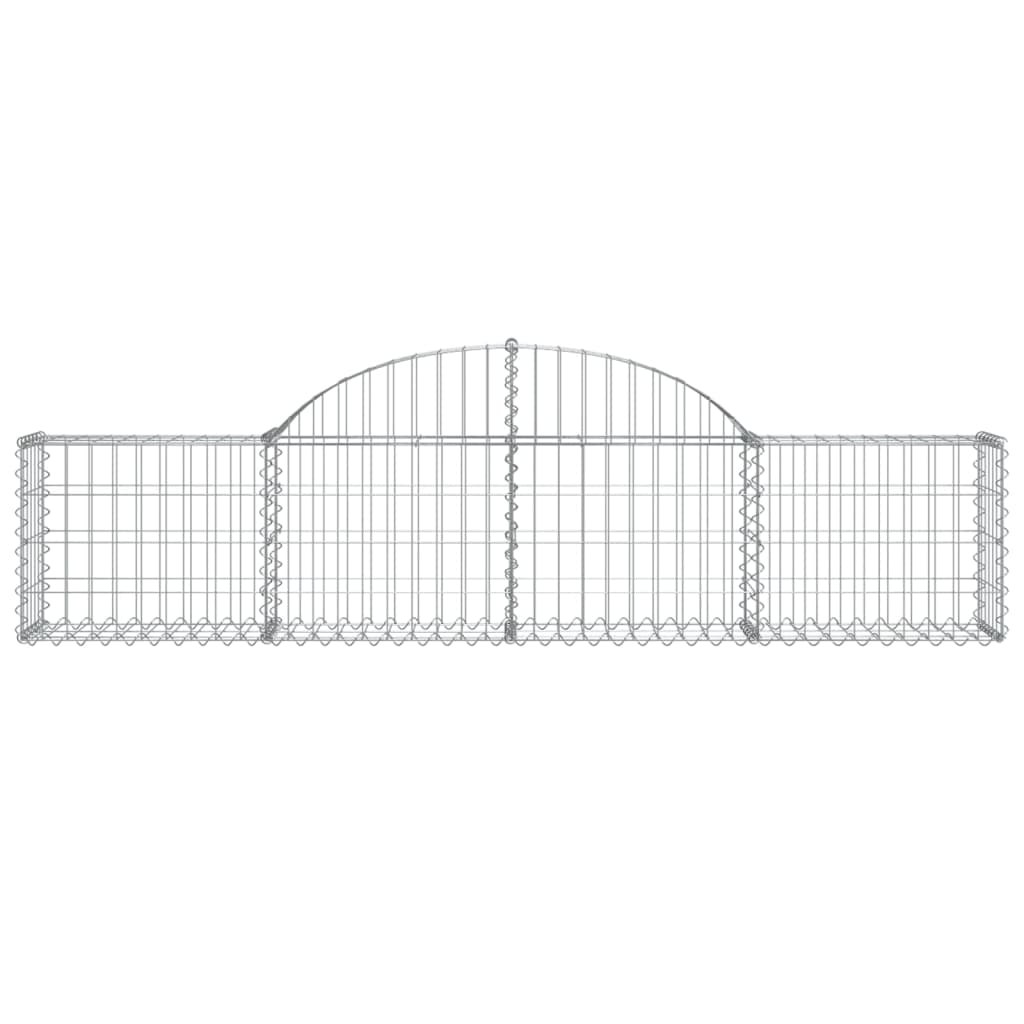vidaXL Arched Gabion Baskets 5 pcs 200x30x40/60 cm Galvanised Iron 4