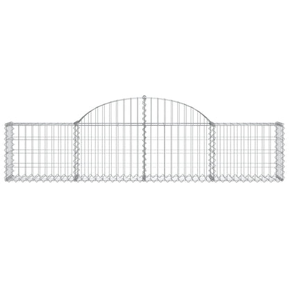 vidaXL Arched Gabion Baskets 5 pcs 200x30x40/60 cm Galvanised Iron 4