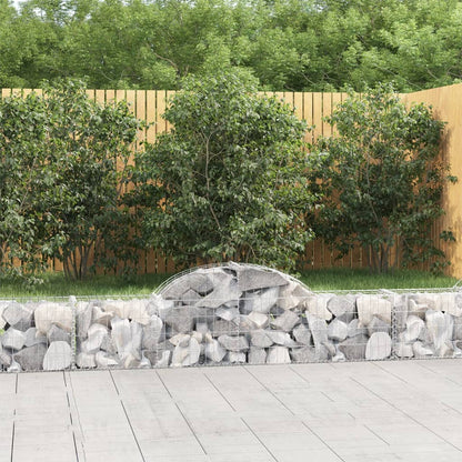vidaXL Arched Gabion Baskets 5 pcs 200x30x40/60 cm Galvanised Iron 1