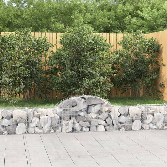 vidaXL Arched Gabion Baskets 5 pcs 200x30x40/60 cm Galvanised Iron 1