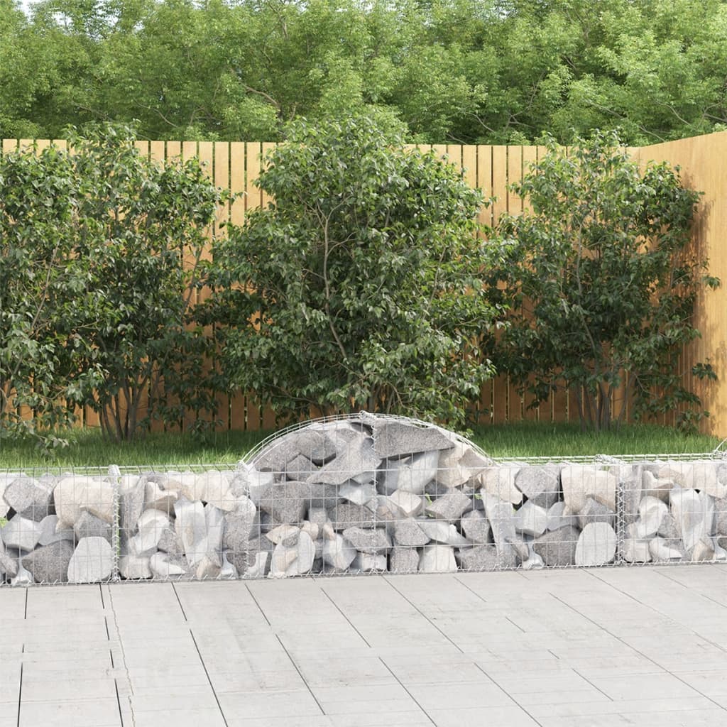 vidaXL Arched Gabion Baskets 6 pcs 200x30x40/60 cm Galvanised Iron 1
