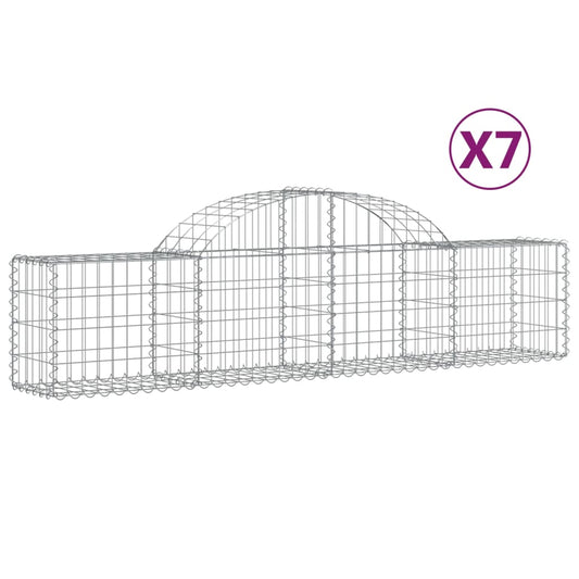 Arched Gabion Baskets Galvanised Iron 7 200 x 30 x 40/60–200 x 50 x 220/240 cm 200 x 30 x 40/60 cm