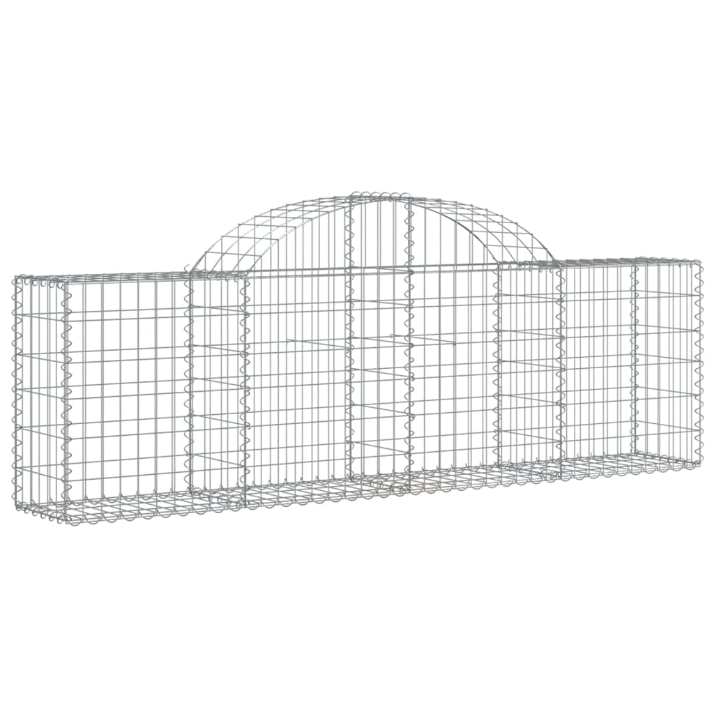 vidaXL Arched Gabion Baskets 10 pcs 200x30x60/80 cm Galvanised Iron 3
