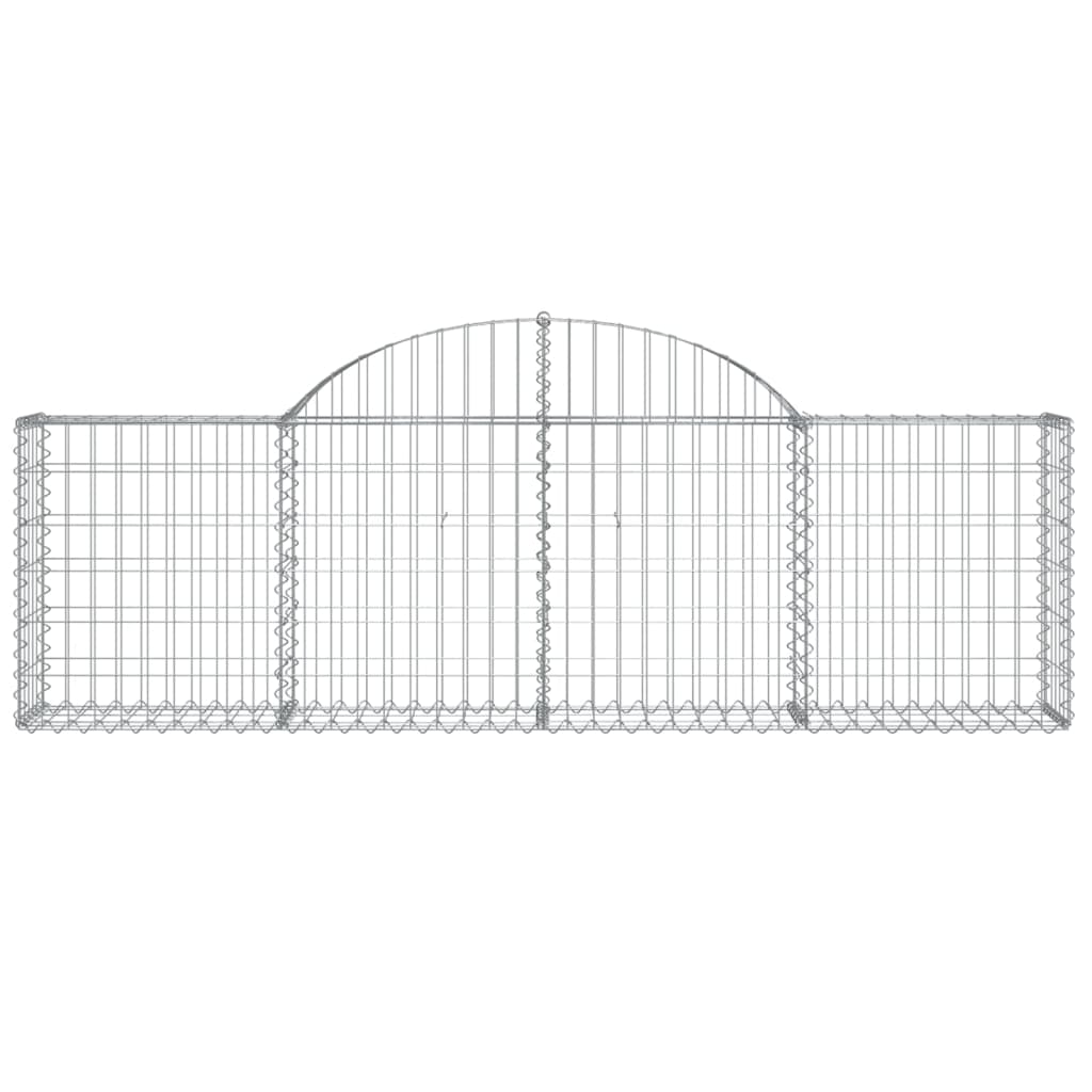 vidaXL Arched Gabion Baskets 10 pcs 200x30x60/80 cm Galvanised Iron 4