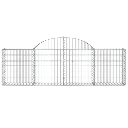 vidaXL Arched Gabion Baskets 10 pcs 200x30x60/80 cm Galvanised Iron 4