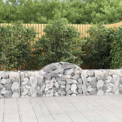 vidaXL Arched Gabion Baskets 10 pcs 200x30x60/80 cm Galvanised Iron 1
