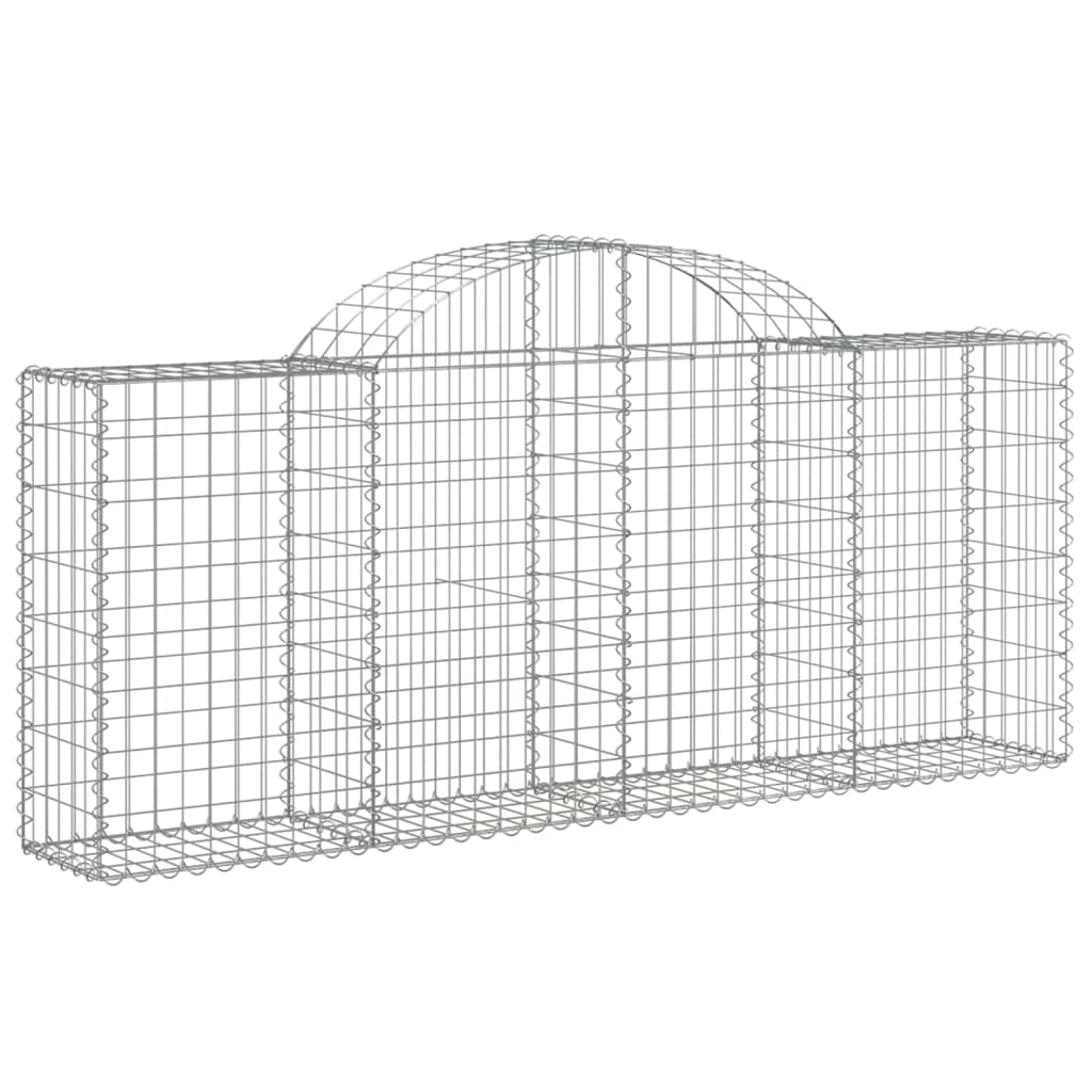 vidaXL Arched Gabion Baskets 5 pcs 200x30x80/100 cm Galvanised Iron 3