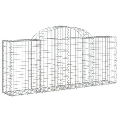 vidaXL Arched Gabion Baskets 5 pcs 200x30x80/100 cm Galvanised Iron 3