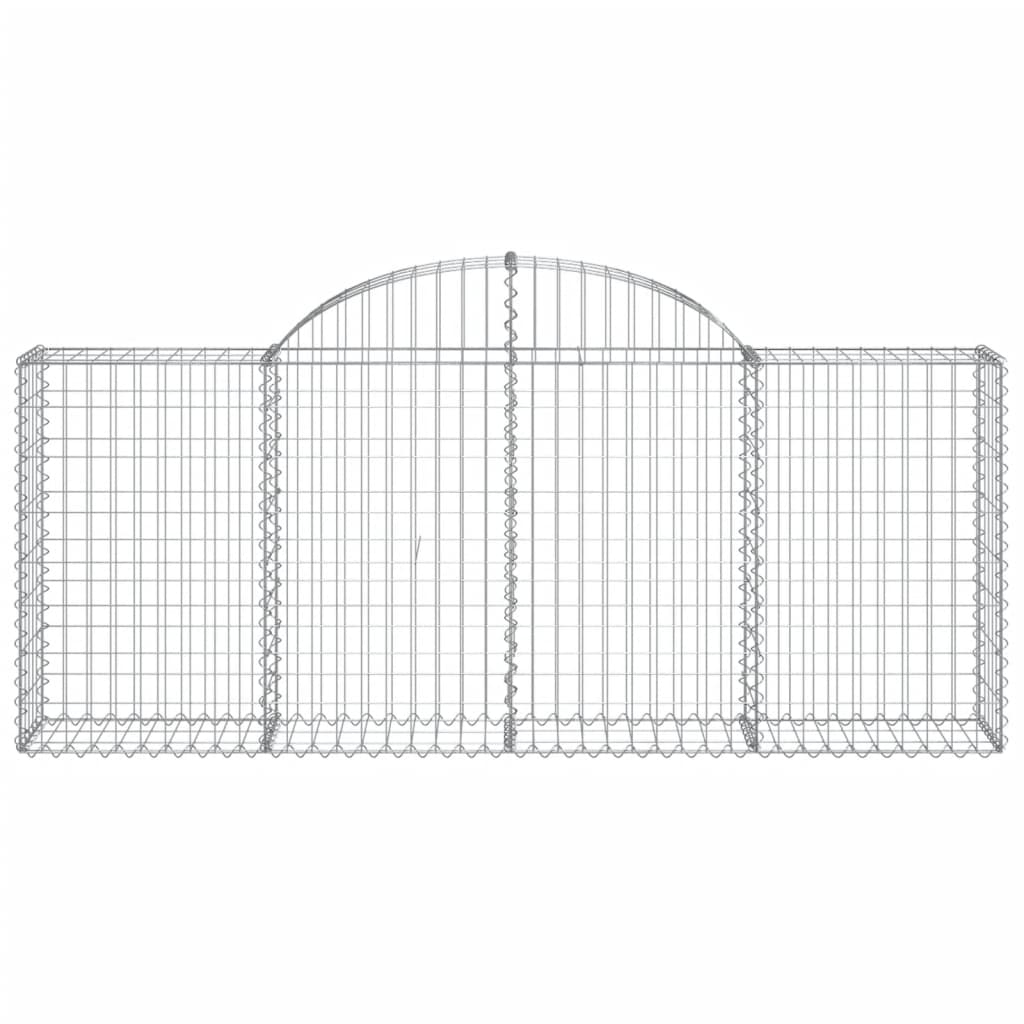 vidaXL Arched Gabion Baskets 5 pcs 200x30x80/100 cm Galvanised Iron 4