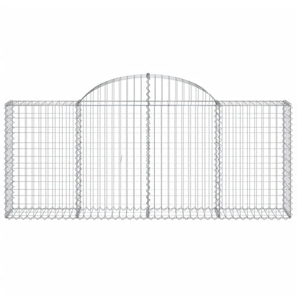 vidaXL Arched Gabion Baskets 5 pcs 200x30x80/100 cm Galvanised Iron 4