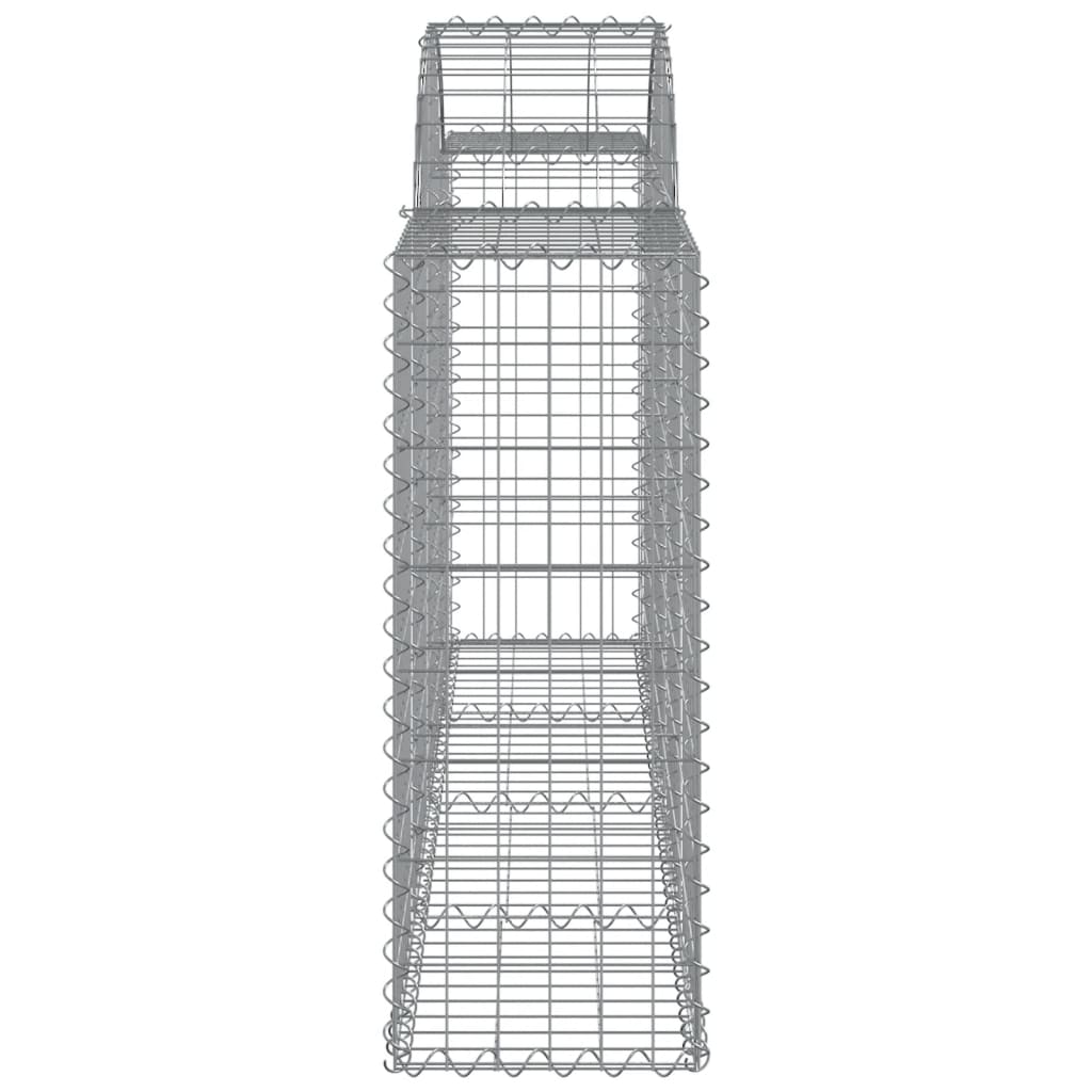 vidaXL Arched Gabion Baskets 5 pcs 200x30x80/100 cm Galvanised Iron 5