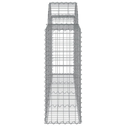 vidaXL Arched Gabion Baskets 5 pcs 200x30x80/100 cm Galvanised Iron 5