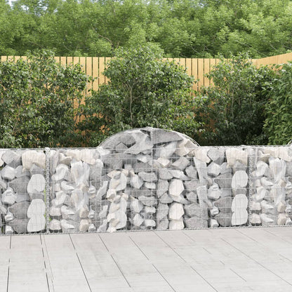vidaXL Arched Gabion Baskets 5 pcs 200x30x80/100 cm Galvanised Iron 1