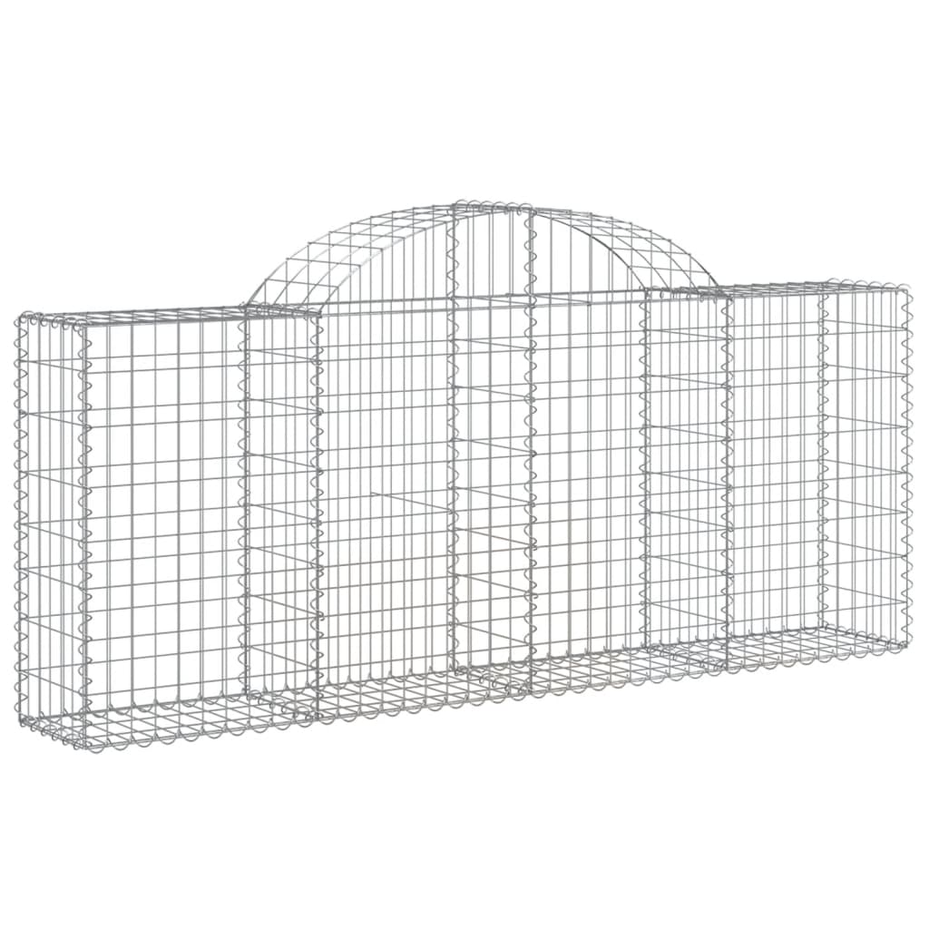 vidaXL Arched Gabion Baskets 6 pcs 200x30x80/100 cm Galvanised Iron 3