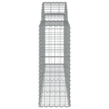 vidaXL Arched Gabion Baskets 6 pcs 200x30x80/100 cm Galvanised Iron 5