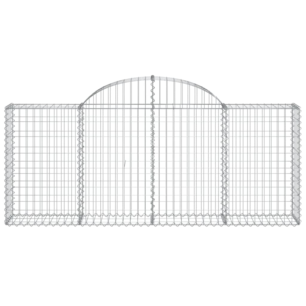 vidaXL Arched Gabion Baskets 7 pcs 200x30x80/100 cm Galvanised Iron 4