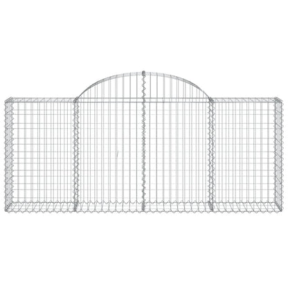 vidaXL Arched Gabion Baskets 7 pcs 200x30x80/100 cm Galvanised Iron 4