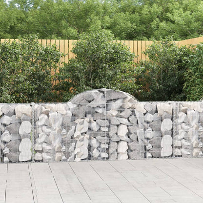 vidaXL Arched Gabion Baskets 7 pcs 200x30x80/100 cm Galvanised Iron 1
