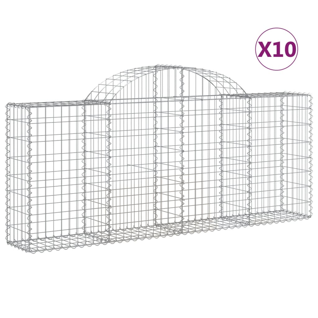 Arched Gabion Baskets Galvanised Iron 10 pcs 200 x 30 x 40/60 cm – 200 x 50 x 220/240 cm 200 x 30 x 80/100 cm