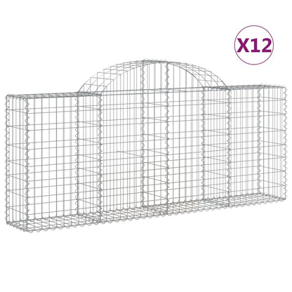Arched Gabion Baskets Galvanised Iron 12 pcs 200 x 30 x 40/60 cm – 200 x 50 x 220/240 cm 200 x 30 x 80/100 cm
