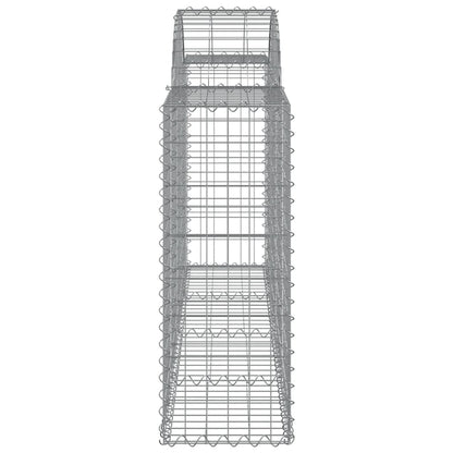 Arched Gabion Baskets Galvanised Iron 14 pcs 200 x 30 x 80/100 cm
