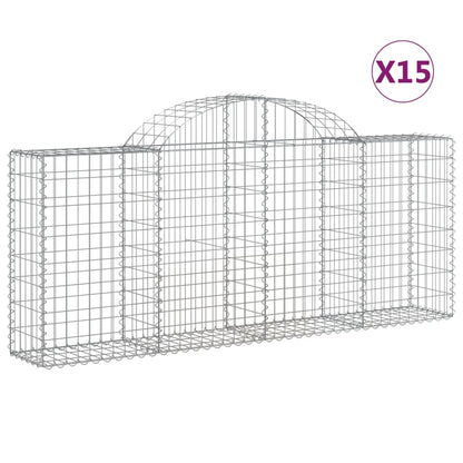 Arched Gabion Baskets Galvanised Iron 15 pcs 200 x 30 x 40/60 cm – 200 x 50 x 220/240 cm 200 x 30 x 80/100 cm