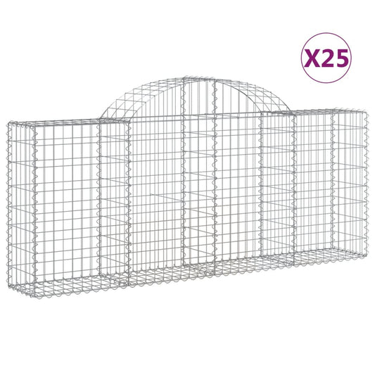 Arched Gabion Baskets Galvanised Iron 25 pcs 200 x 30 x 40/60 cm – 200 x 50 x 220/240 cm 200 x 30 x 80/100 cm
