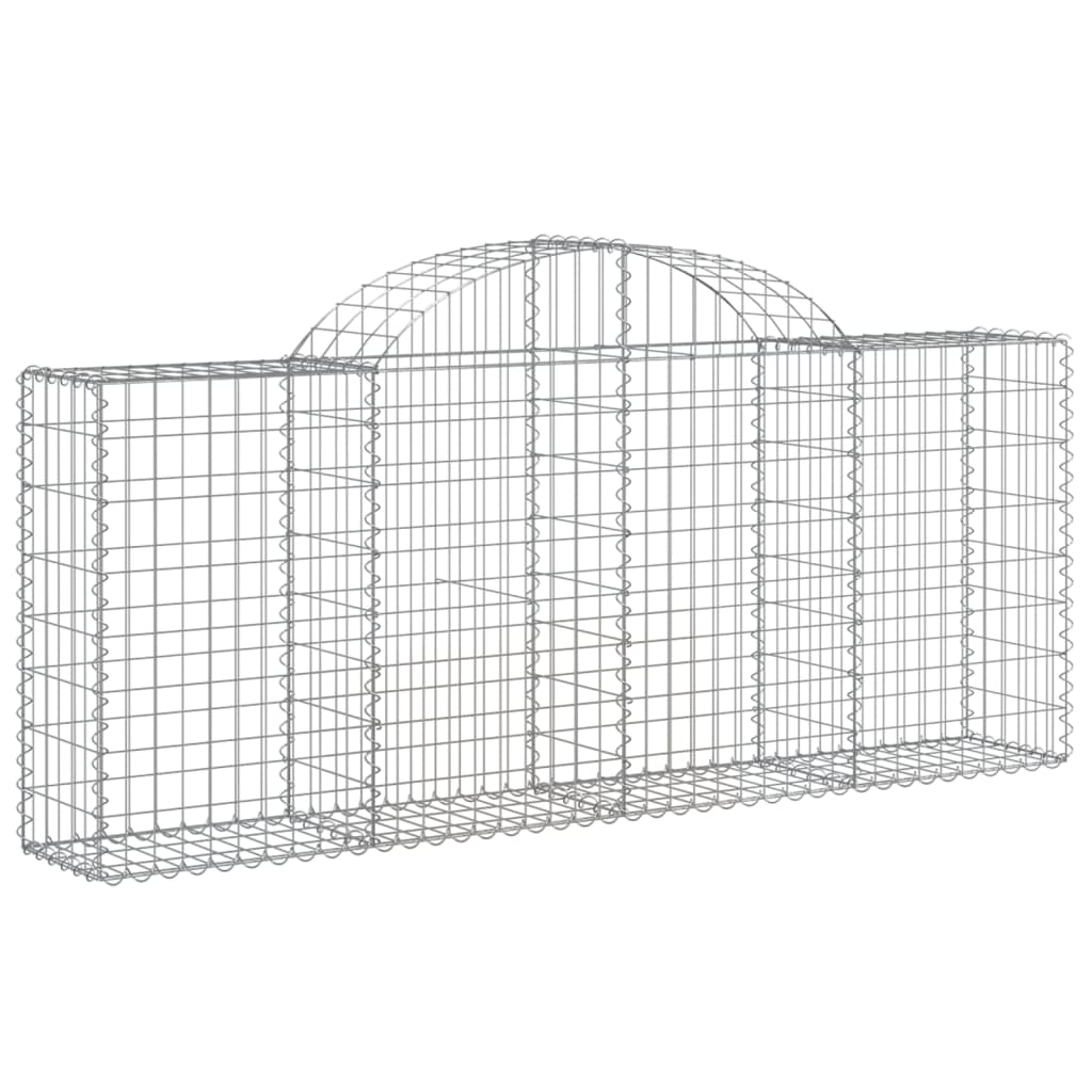 Arched Gabion Baskets Galvanised Iron 40 pcs 200 x 30 x 80/100 cm