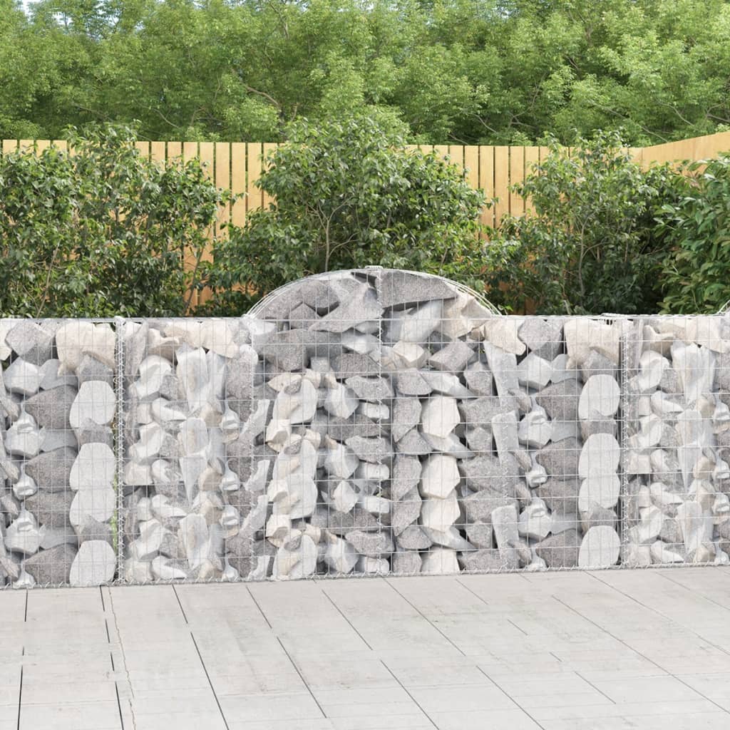 Arched Gabion Baskets Galvanised Iron 4 pcs 200 x 30 x 40/60 cm – 200 x 50 x 220/240 cm 200 x 30 x 100/120 cm