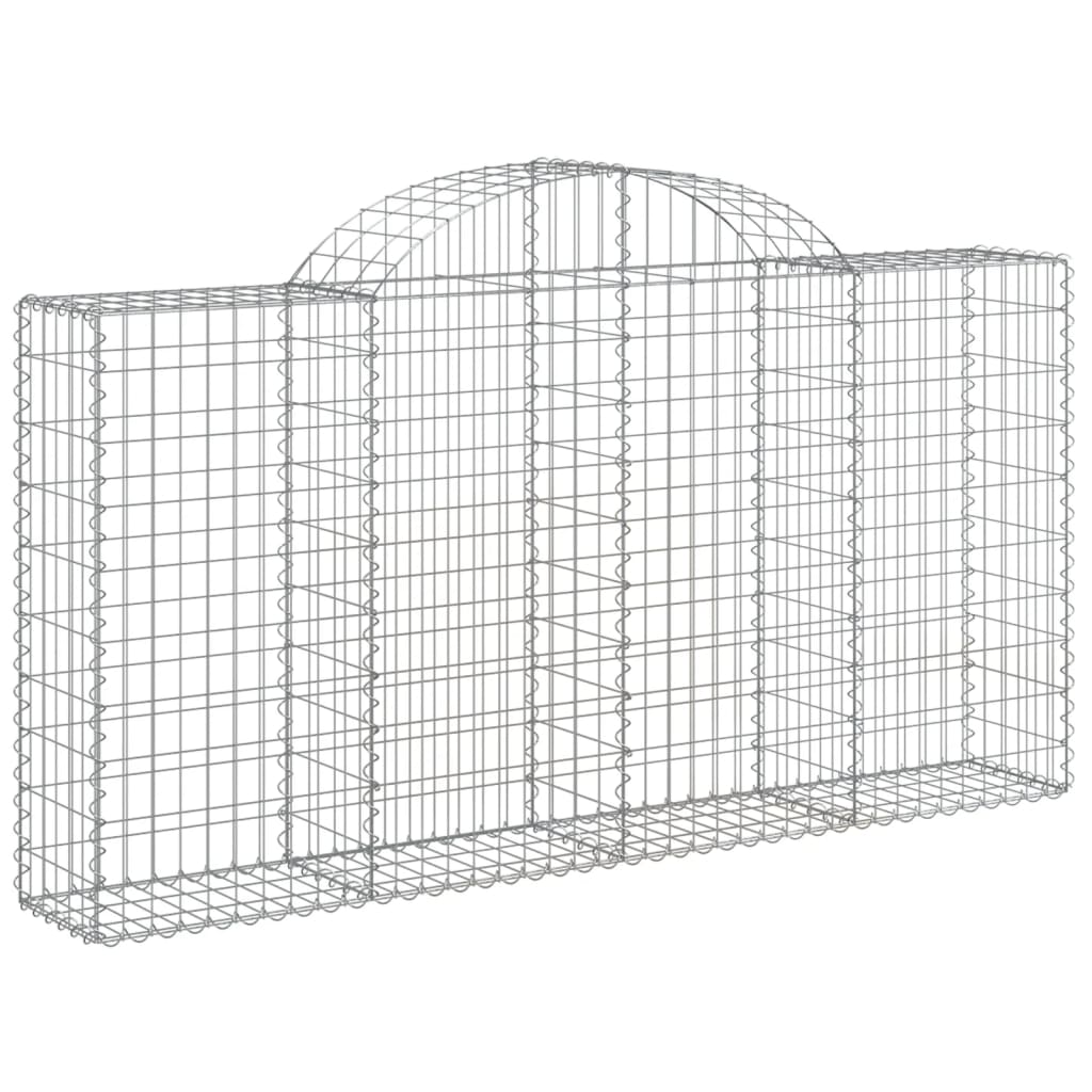 vidaXL Arched Gabion Baskets 6 pcs 200x30x100/120 cm Galvanised Iron 3