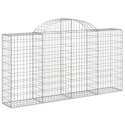 vidaXL Arched Gabion Baskets 6 pcs 200x30x100/120 cm Galvanised Iron 3