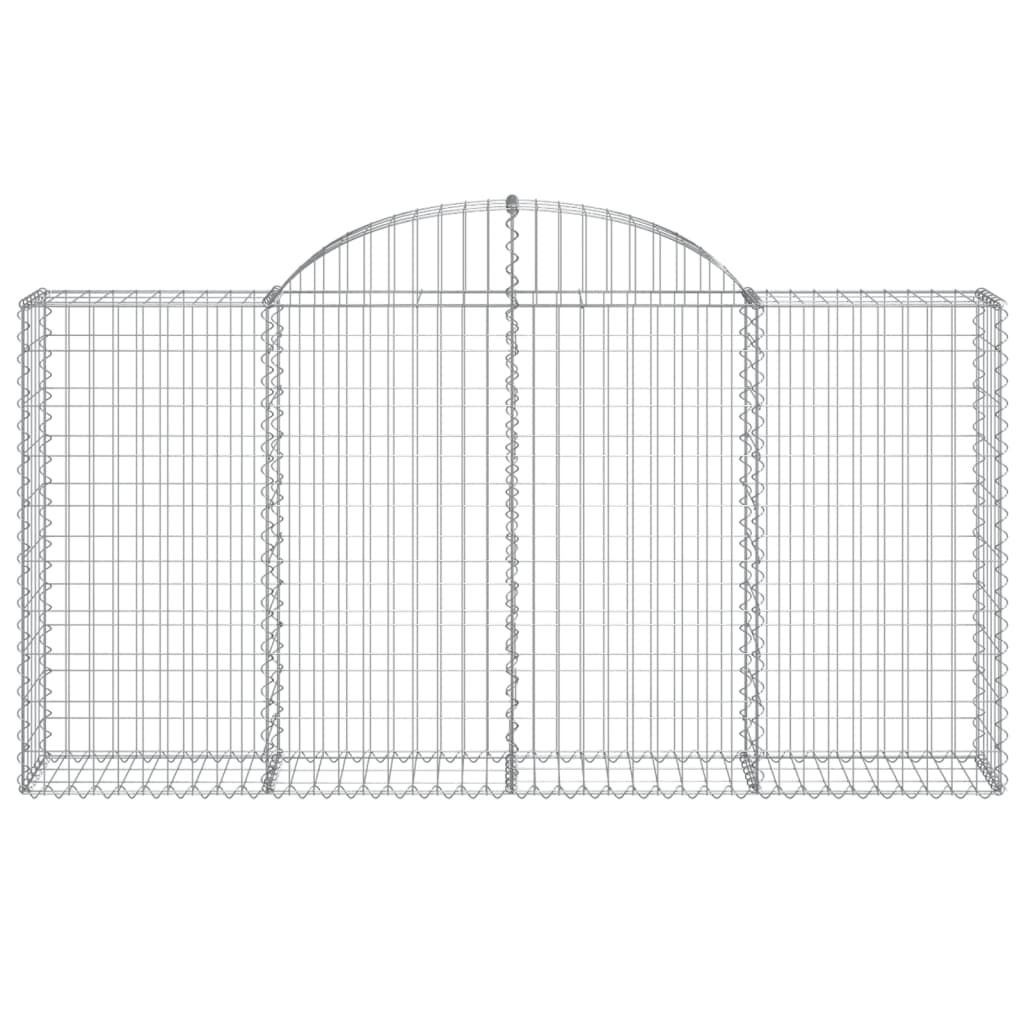 vidaXL Arched Gabion Baskets 6 pcs 200x30x100/120 cm Galvanised Iron 4