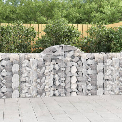 Arched Gabion Baskets Galvanised Iron 14 pcs 200 x 30 x 100/120 cm