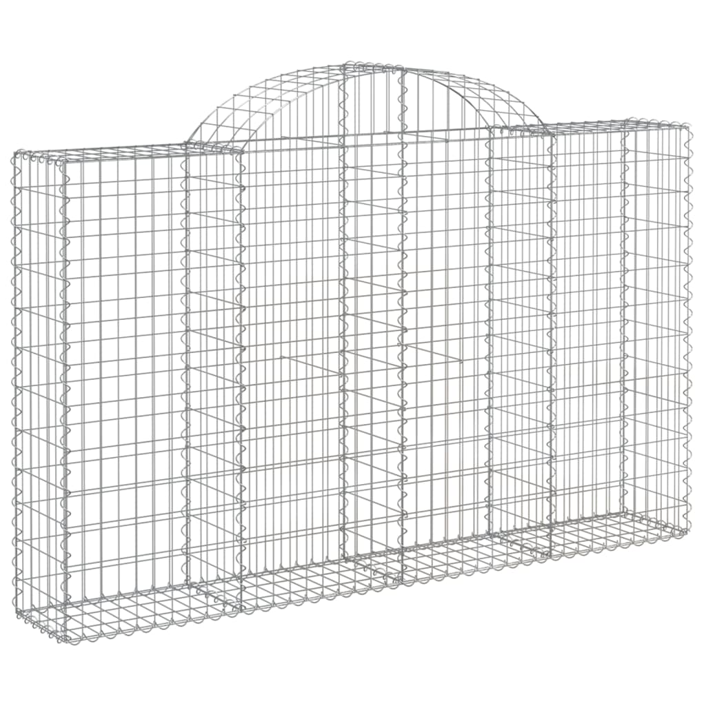 vidaXL Arched Gabion Baskets 4 pcs 200x30x120/140 cm Galvanised Iron 3