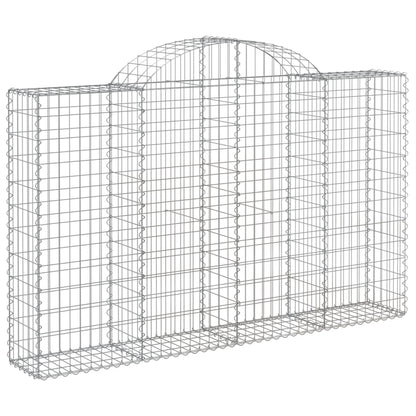 vidaXL Arched Gabion Baskets 4 pcs 200x30x120/140 cm Galvanised Iron 3