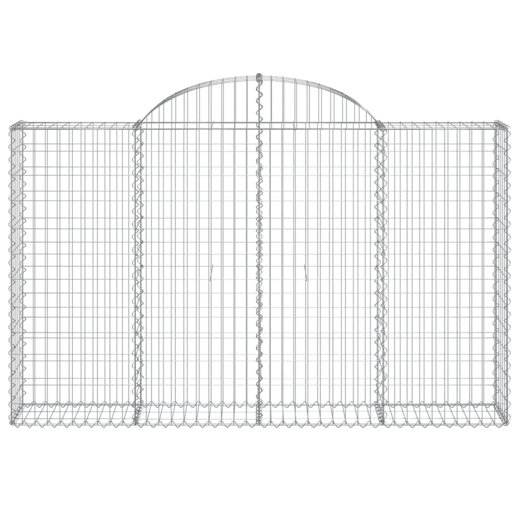 vidaXL Arched Gabion Baskets 4 pcs 200x30x120/140 cm Galvanised Iron 4