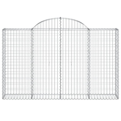 vidaXL Arched Gabion Baskets 4 pcs 200x30x120/140 cm Galvanised Iron 4