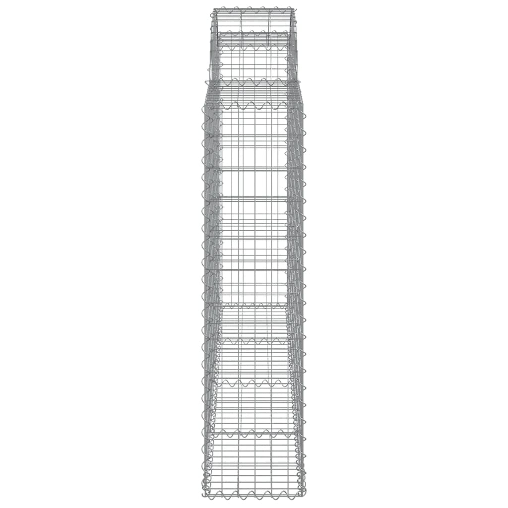 vidaXL Arched Gabion Baskets 4 pcs 200x30x120/140 cm Galvanised Iron 5