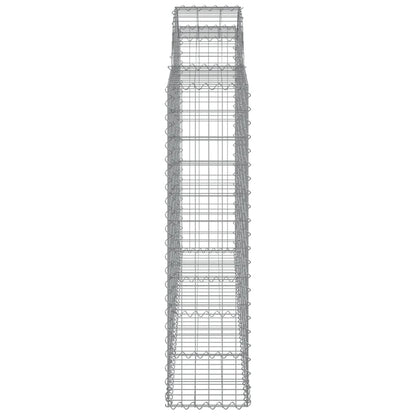 vidaXL Arched Gabion Baskets 4 pcs 200x30x120/140 cm Galvanised Iron 5