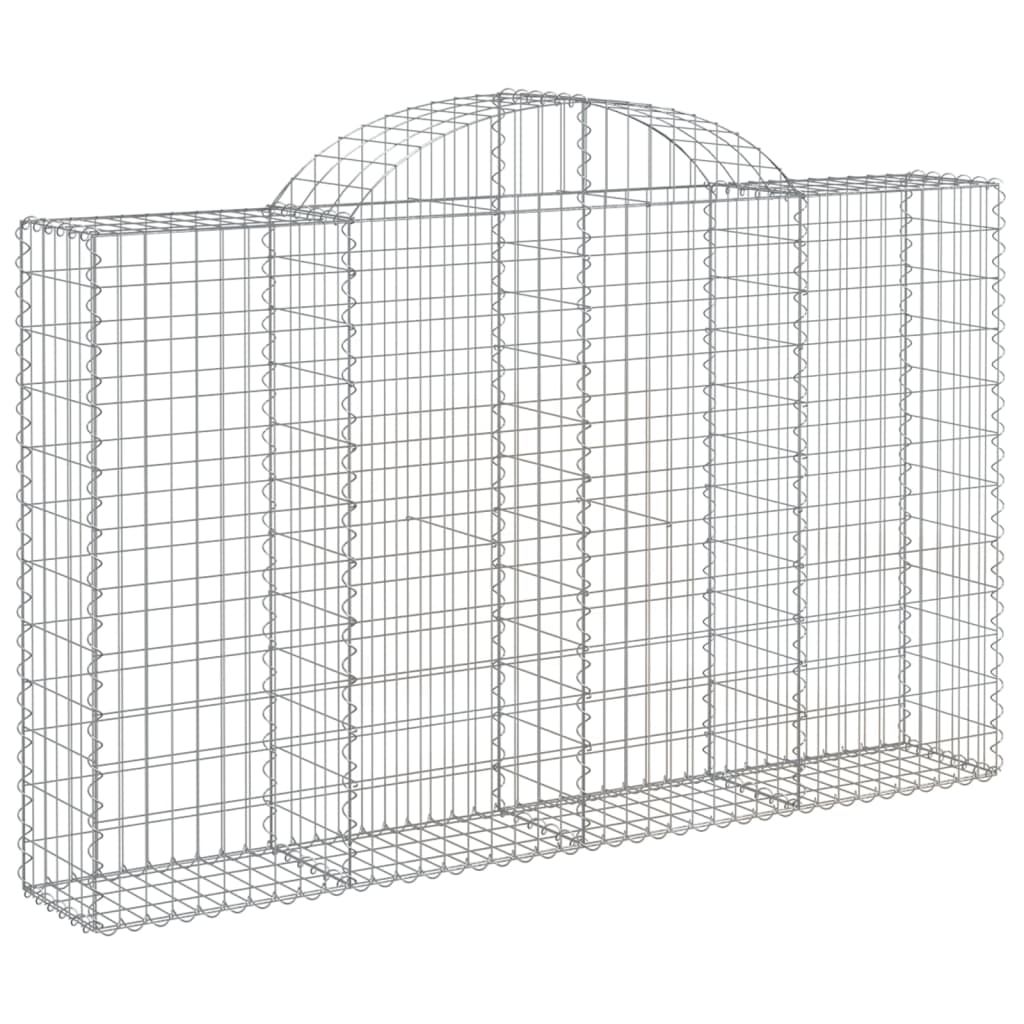 vidaXL Arched Gabion Baskets 5 pcs 200x30x120/140 cm Galvanised Iron 3