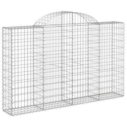 vidaXL Arched Gabion Baskets 5 pcs 200x30x120/140 cm Galvanised Iron 3