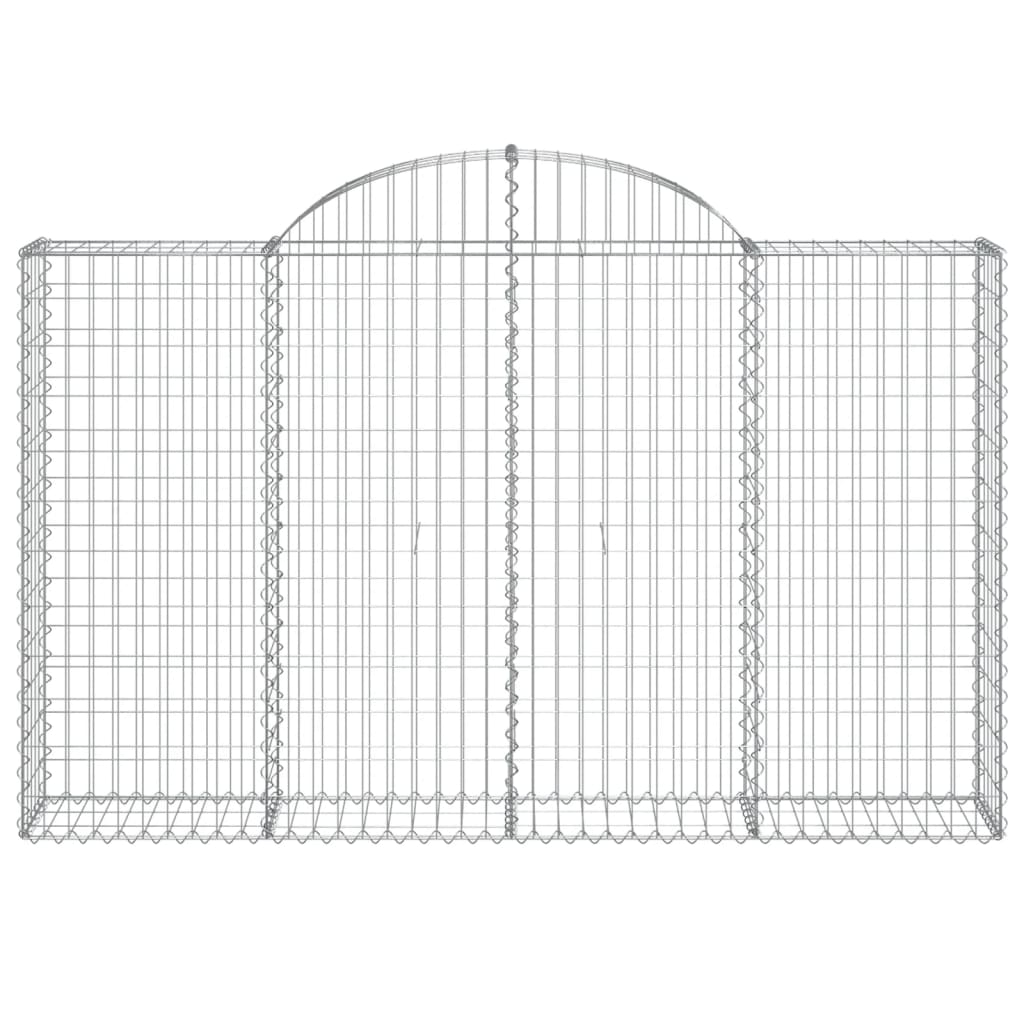 vidaXL Arched Gabion Baskets 5 pcs 200x30x120/140 cm Galvanised Iron 4