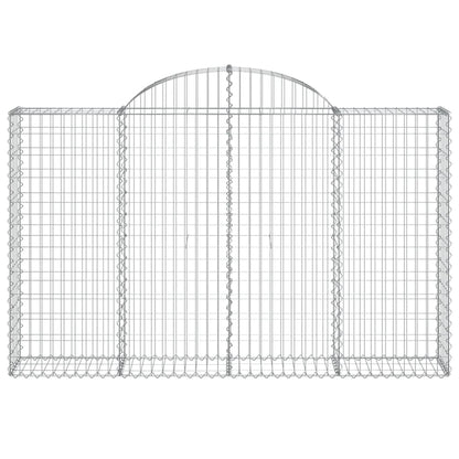 vidaXL Arched Gabion Baskets 5 pcs 200x30x120/140 cm Galvanised Iron 4