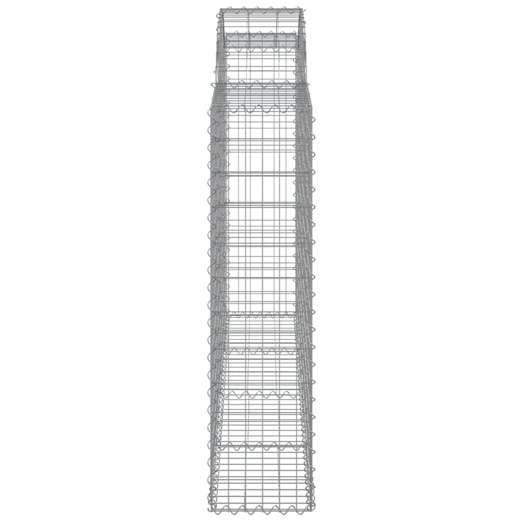 vidaXL Arched Gabion Baskets 5 pcs 200x30x120/140 cm Galvanised Iron 5