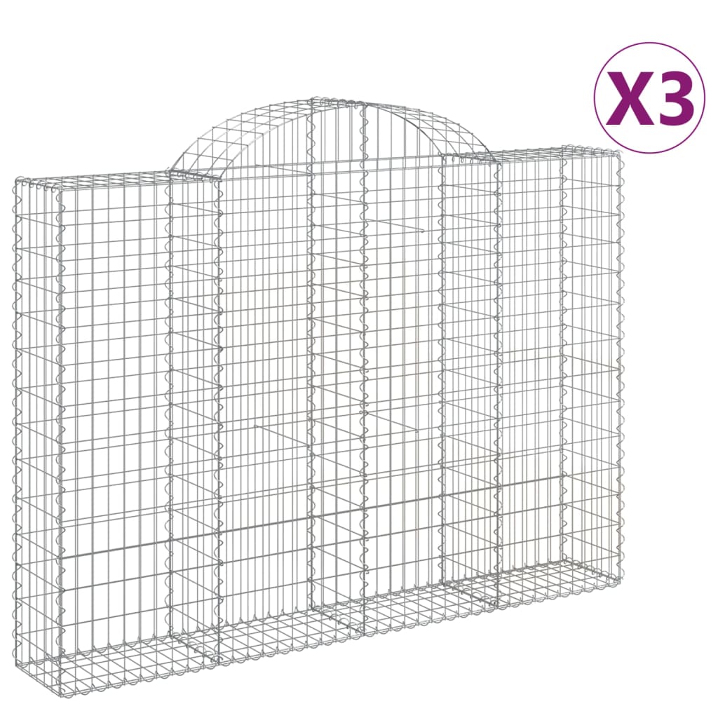 Arched Gabion Baskets Galvanised Iron 3 200 x 30 x 40/60–200 x 50 x 220/240 cm 200 x 30 x 140/160 cm