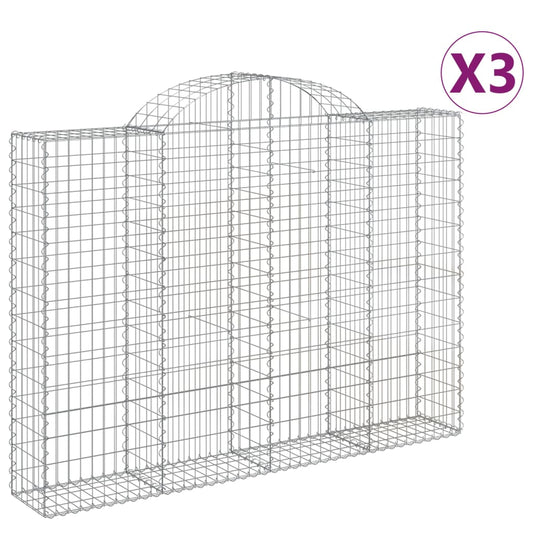 Arched Gabion Baskets Galvanised Iron 3 200 x 30 x 40/60–200 x 50 x 220/240 cm 200 x 30 x 140/160 cm