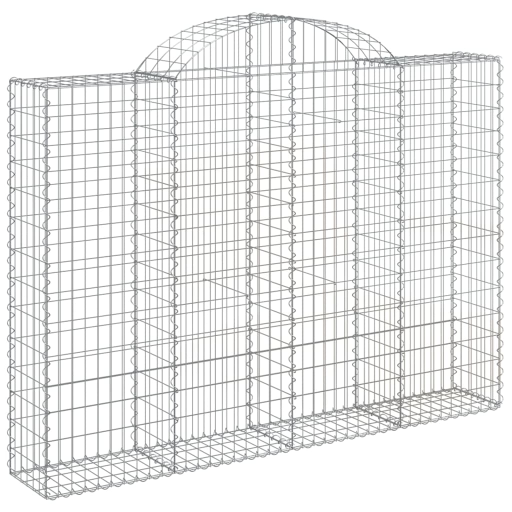 vidaXL Arched Gabion Baskets 3 pcs 200x30x140/160 cm Galvanised Iron 3