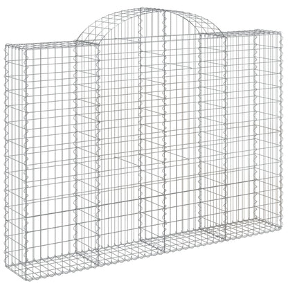 vidaXL Arched Gabion Baskets 3 pcs 200x30x140/160 cm Galvanised Iron 3