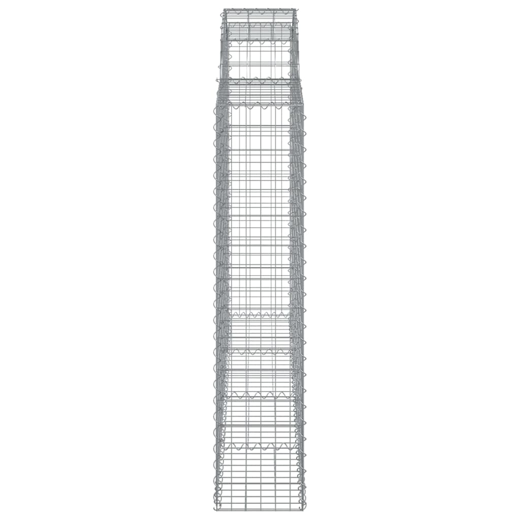 vidaXL Arched Gabion Baskets 3 pcs 200x30x140/160 cm Galvanised Iron 5