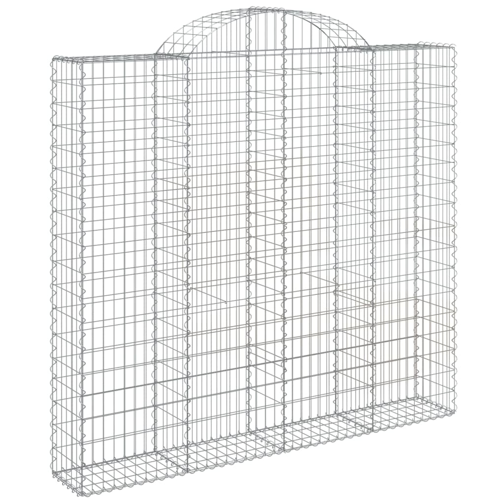 vidaXL Arched Gabion Baskets 2 pcs 200x30x180/200 cm Galvanised Iron 3